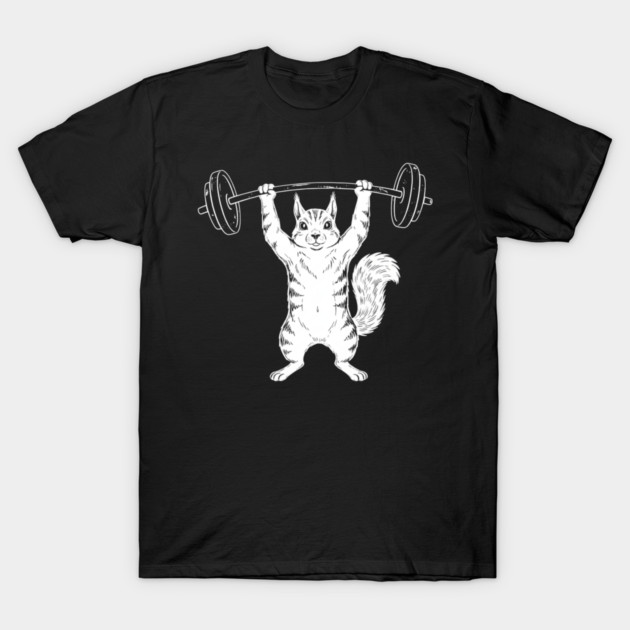 Squirrel Lifting Weights Gym Humor Workout T-Shirt by ArtistTee ⭐⭐⭐⭐⭐