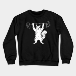Squirrel Lifting Weights Gym Humor Workout Crewneck Sweatshirt