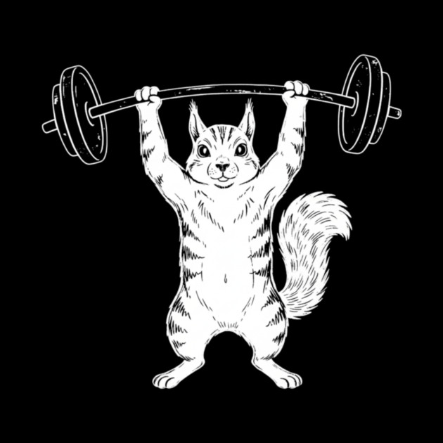 Squirrel Lifting Weights Gym Humor Workout by ArtistTee ⭐⭐⭐⭐⭐