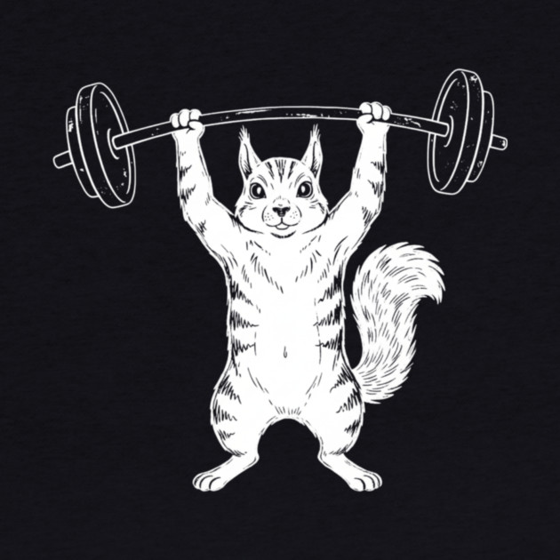 Squirrel Lifting Weights Gym Humor Workout by ArtistTee ⭐⭐⭐⭐⭐