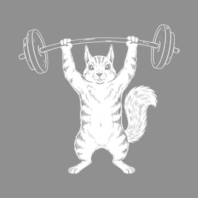 Squirrel Lifting Weights Gym Humor Workout by ArtistTee ⭐⭐⭐⭐⭐