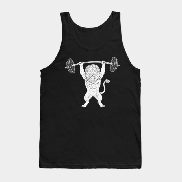 Lion Lifting Weights Gym Strength Fitness Tank Top by ArtistTee ⭐⭐⭐⭐⭐