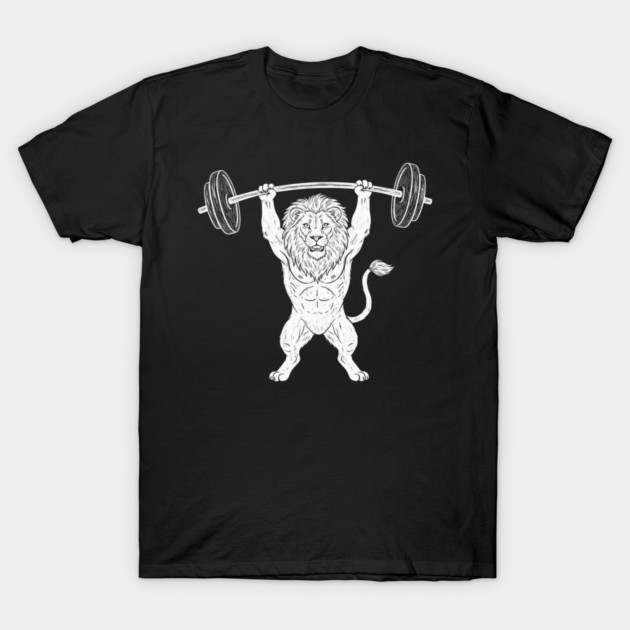 Lion Lifting Weights Gym Strength Fitness T-Shirt by ArtistTee ⭐⭐⭐⭐⭐