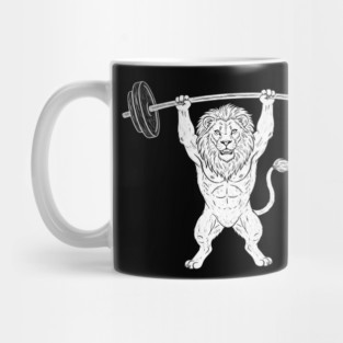 Lion Lifting Weights Gym Strength Fitness Mug