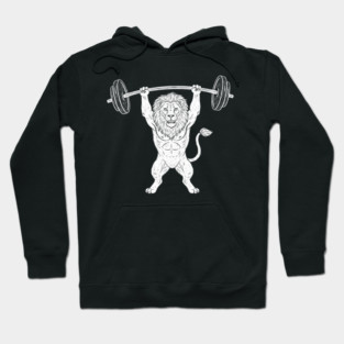 Lion Lifting Weights Gym Strength Fitness Hoodie