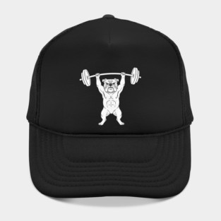 Bulldog Weightlifting Strong Gym Dog Lover Hat