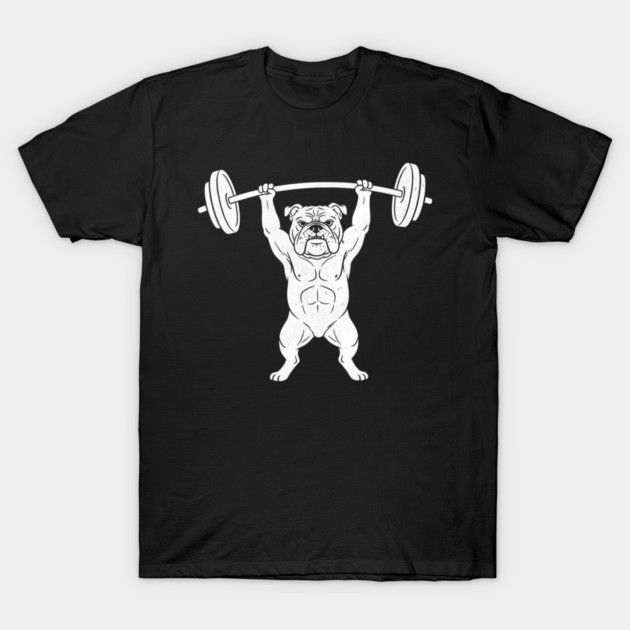 Bulldog Weightlifting Strong Gym Dog Lover T-Shirt by ArtistTee ⭐⭐⭐⭐⭐