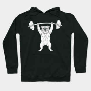 Bulldog Weightlifting Strong Gym Dog Lover Hoodie