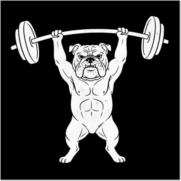 Bulldog Weightlifting Strong Gym Dog Lover Wall Art by ArtistTee ⭐⭐⭐⭐⭐