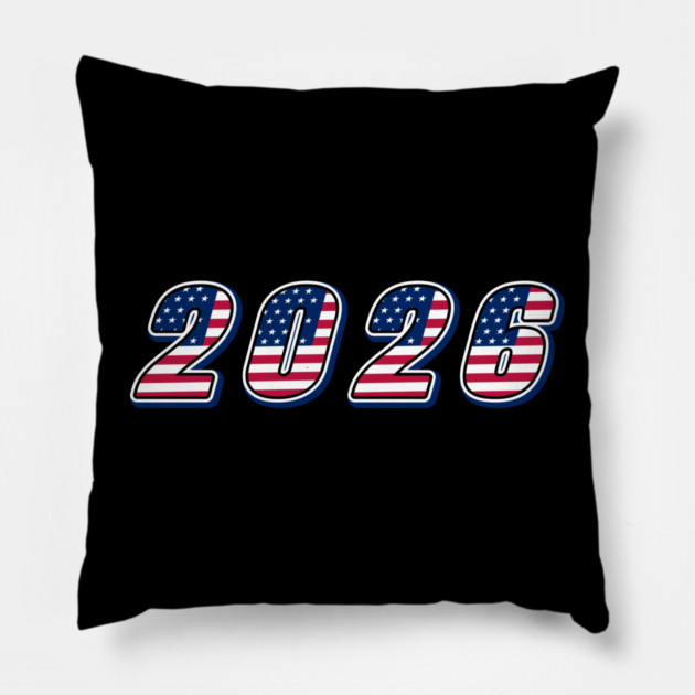 2026 American Flag Pillow by Creatifly Graphic Tees
