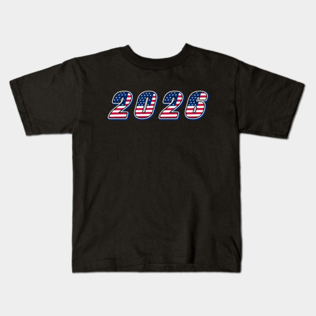 2026 American Flag Kids T-Shirt by Creatifly Graphic Tees
