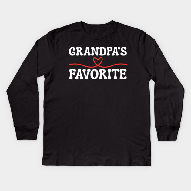 Grandpa's Favorite Kids Long Sleeve T-Shirt by Creatifly Graphic Tees