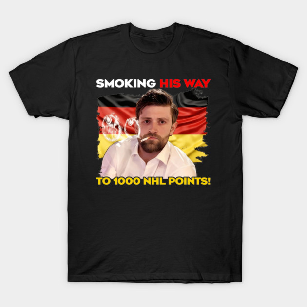 Leon Draisaitl Smoking His Way To 1000 Points T-Shirt by devil_and_angel