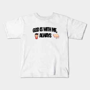 Praying Child Christian Faith Illustration Religious Design Kids T-Shirt
