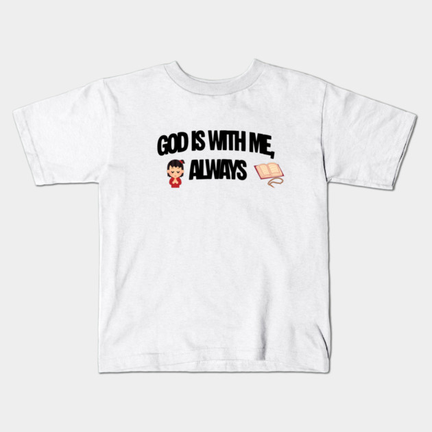 Praying Child Christian Faith Illustration Religious Design Kids T-Shirt by Anne Lee