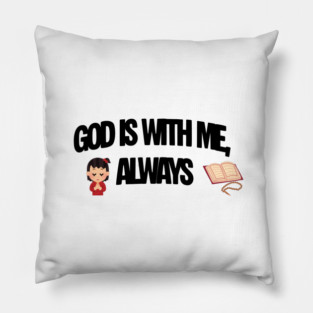 Praying Child Christian Faith Illustration Religious Design Pillow