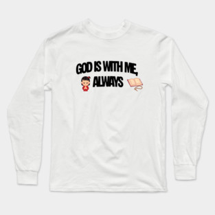 Praying Child Christian Faith Illustration Religious Design Long Sleeve T-Shirt