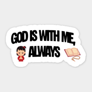 Praying Child Christian Faith Illustration Religious Design Sticker