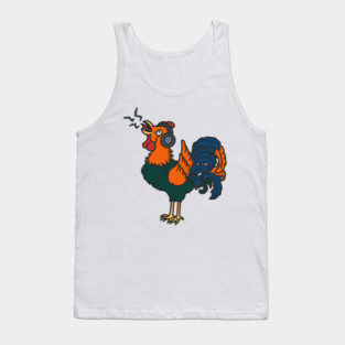 No Earplugs Needed – Rooster Trivia Cartoon Tank Top