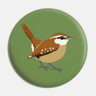 Carolina Wren Songbird Art Pin