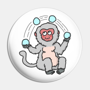 Snow Day – Japanese Macaque Trivia Cartoon Pin