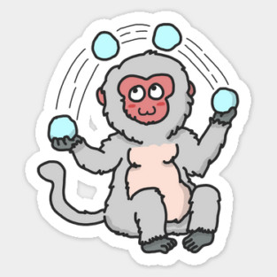 Snow Day – Japanese Macaque Trivia Cartoon Sticker