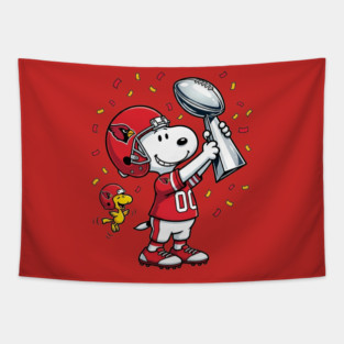 Funny Snoopy Arizona Cardinals Player Football Lovers Tapestry