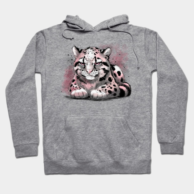 Grumpy Clouded Leopard Hoodie by H. R. Sinclair