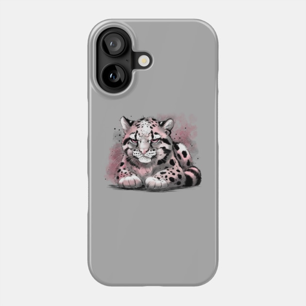 Grumpy Clouded Leopard Phone Case by H. R. Sinclair