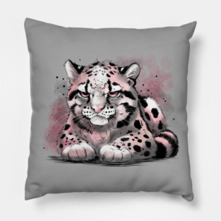Grumpy Clouded Leopard Pillow