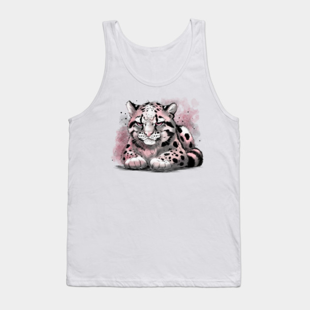 Grumpy Clouded Leopard Tank Top by H. R. Sinclair