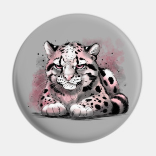 Grumpy Clouded Leopard Pin