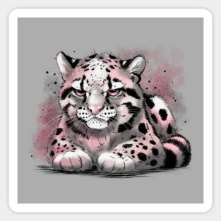 Grumpy Clouded Leopard Sticker