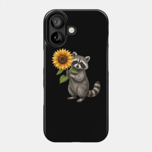 Raccoon Holding Sunflower Wildlife Nature Lover Phone Case