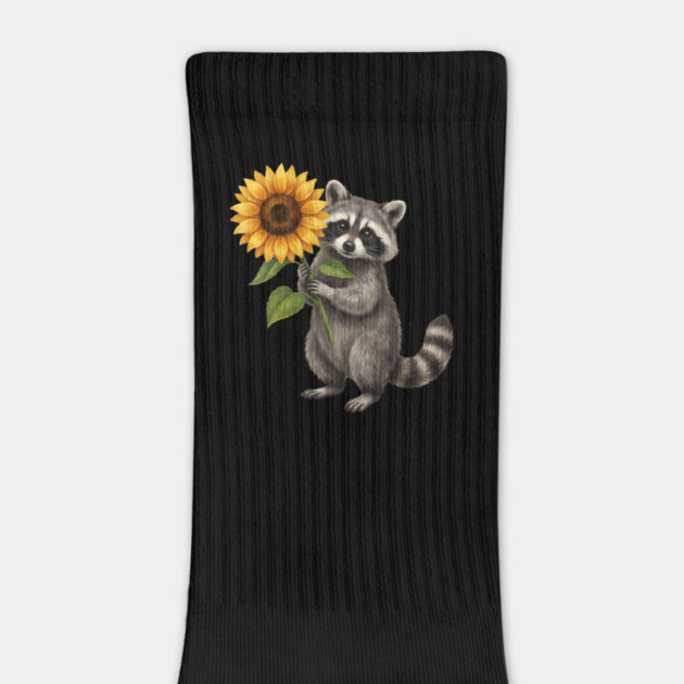Raccoon Holding Sunflower Wildlife Nature Lover by ArtistTee ⭐⭐⭐⭐⭐
