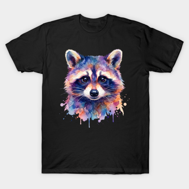 Watercolor Raccoon Painting Animal Lover Gift T-Shirt by ArtistTee ⭐⭐⭐⭐⭐