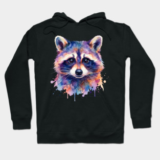Watercolor Raccoon Painting Animal Lover Gift Hoodie