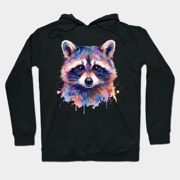 Watercolor Raccoon Painting Animal Lover Gift Hoodie by ArtistTee ⭐⭐⭐⭐⭐