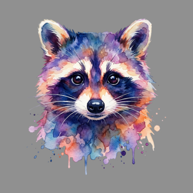 Watercolor Raccoon Painting Animal Lover Gift by ArtistTee ⭐⭐⭐⭐⭐