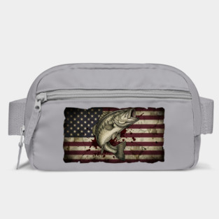 American Flag Bass Fishing Patriotic Angler Bag