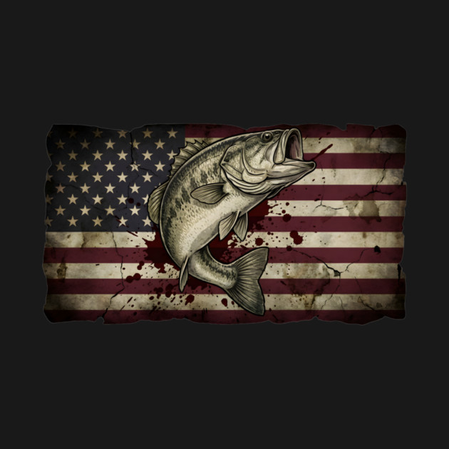 American Flag Bass Fishing Patriotic Angler by ArtistTee ⭐⭐⭐⭐⭐