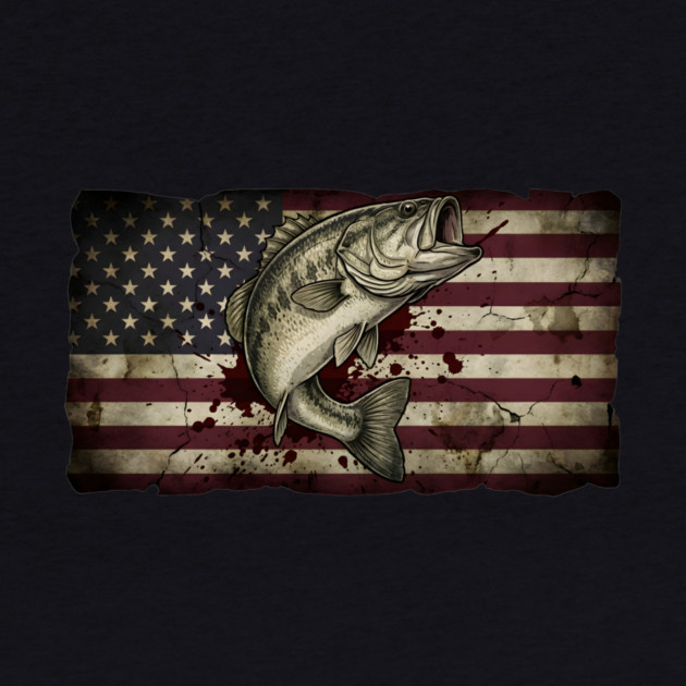 American Flag Bass Fishing Patriotic Angler by ArtistTee ⭐⭐⭐⭐⭐