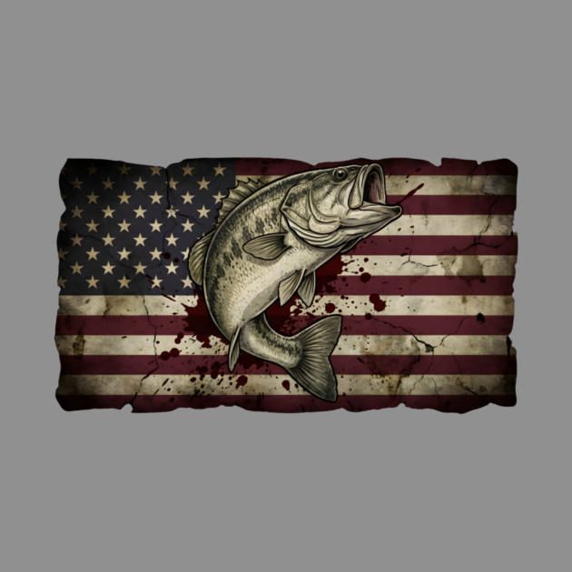 American Flag Bass Fishing Patriotic Angler by ArtistTee ⭐⭐⭐⭐⭐