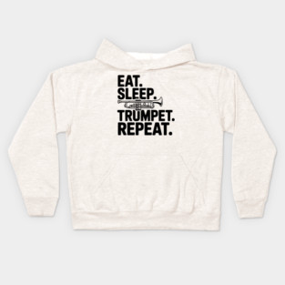Eat. Sleep. Trumpet. Repeat. Kids Hoodie