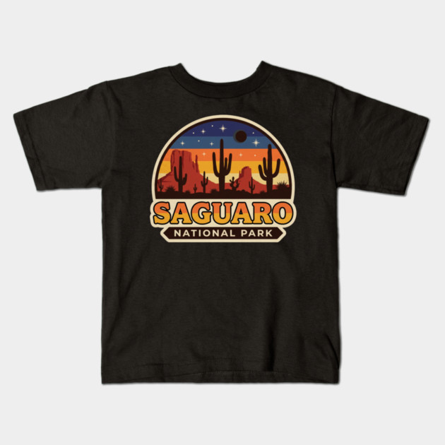 Saguaro National Park Vintage Desert Travel Kids T-Shirt by ArtistTee ⭐⭐⭐⭐⭐