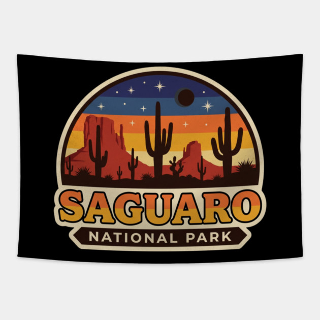 Saguaro National Park Vintage Desert Travel Tapestry by ArtistTee ⭐⭐⭐⭐⭐