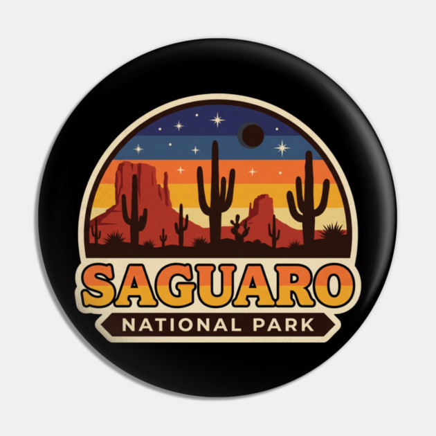 Saguaro National Park Vintage Desert Travel Pin by ArtistTee ⭐⭐⭐⭐⭐