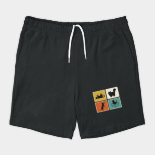 Retro Cat Silhouettes Cat Lover Shorts