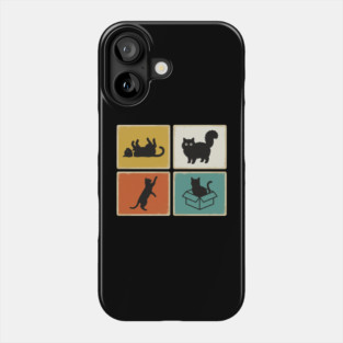 Retro Cat Silhouettes Cat Lover Phone Case