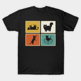 Retro Cat Silhouettes Cat Lover T-Shirt